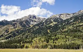 Rendezvous Mountain (links) mit Apres Vous Peak (rechts)