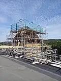 Beginn der Restaurierung des Turmbaus 2022