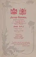 Revers eines Karton-Vordrucks, Lithografie im Jugendstil, um 1900