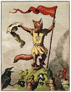 Illustration von Reineke Fuchs in einem Kinderbuch von 1869
