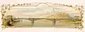 Die Eisenbahnbrücke in einer Illustration von Caspar Scheuren (1866)