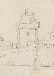 Sehr wahrscheinliche Darstellung des Orsoyer Rheinturms aus 1650