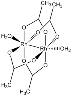 Strukturformel von Rhodium(II)-acetat