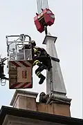 Einsatz für Sicherungsarbeiten nach einem Erdbeben