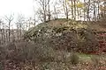 Bergsporn im Ringwallbereich Kautenbach mit weitem Rundumblick.