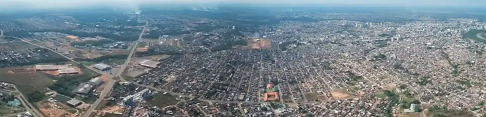 Rio Branco, die Hauptstadt des Bundesstaates Acre, aus der Vogelperspektive