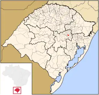 Lage von Lajeado im Bundesstaat Rio Grande do Sul