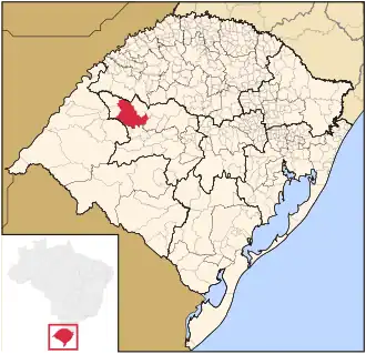 Lage von Santiago in Rio Grande do Sul
