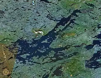 Satellitenfoto des Stausees