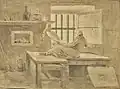 Hubert Robert, Selbstbildnis im Gefängnis, Ort unbekannt
