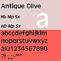 Schriftfamilie Antique Olive, 1962–66