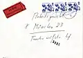 Eilbrief nach München aus dem Jahre 1972 mit vorderseitigem Abschlag des Rohrpost-Numeratorstempels.