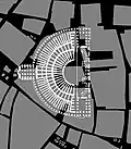 Stadtgrundriss des modernen Roms mit dem Grundriss des Theaters