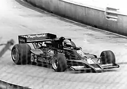 Ronnie Peterson im JPS Lotus 78, während des Trainings in Monaco 1978 (Eingang Schwimmbad)