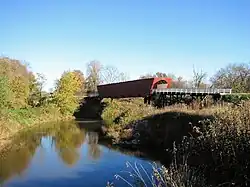 Die Roseman Covered Bridge bei Winterset, seit 1976 im NRHP gelistet[8]