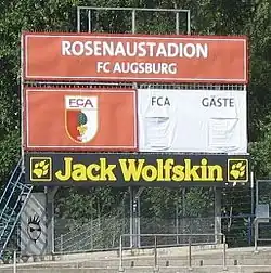 Anzeigetafel im Rosenaustadion