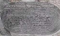 Epitaphinschrift in der Kirche St. Jakobus Rottmersleben.