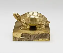 Königlicher Siegel aus dem 16. bis 17. Jahrhundert (vergoldete Bronze)