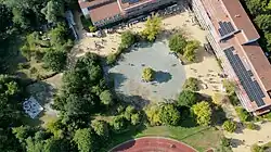 Luftaufnahme des Schulgeländes der Rudolf-Virchow-Oberschule Berlin