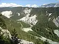 Blick von der Aussichtsplattform Islabord in Richtung West-Nord-West oberhalb des Chrummwag