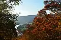 Blick von der Ruine Schönrain auf den Main