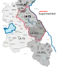Rupertiwinkel mit Salzach-/Saalachgrenze und Berchtesgadener Land in Oberbayern