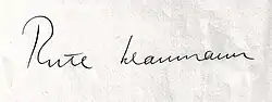 Ruth Schaumann Signatur 1937