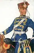 Seconde-Leutnant vom 1.&nbsp;Husaren­regiment Nr.&nbsp;18 (1887)