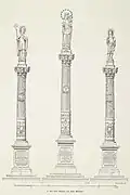 Die Patronatssäulen von 1719: Maria als Patronin des Münsters mit den Stadtpatronen Lambert von Lüttich und dem Märtyrer Alexander von Rom (1907)