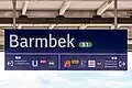Neues Schild am Bahnhof Hamburg-Barmbek