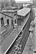 S-Bahnhof, von der Greifenhagener Brücke in Richtung Schönhauser Allee gesehen, 1990