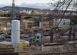 Bauarbeiten an der B10, im Bereich des zukünftigen Tunnels Bad Cannstatt, Dezember 2016