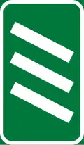 IN3: Ankündigungsbake einstreifig (300&nbsp;m, Nationalstraße)