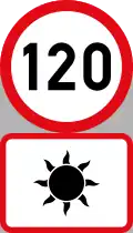 max. Geschwindigkeit 120 km/h bei Tag