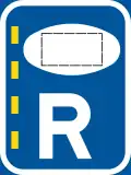 R354: Fahrspur für berechtigte Personen­kraftwagen – rechts