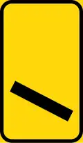 TIN1: Ankündigungsbake einstreifig (100&nbsp;m, Autobahn)