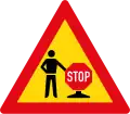TW343: Verkehrsführung mit Stop/Go-Zeichen voraus