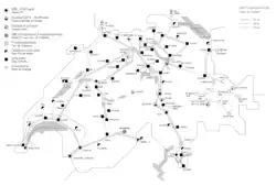 2007: Stellenweise sind Maschenschlüsse hergestellt, allerdings wird z.&nbsp;B. die Gotthardstrecke und das Bahnnetz im Tessin nur von einer einzigen Leitung gespeist