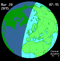 Animation des Schattenpfads der Sonnenfinsternis am 20. März 2015