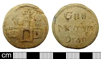 Bleiplombe um 1800 aus Hamburg zur Kennzeichnung von Handelsware mit hoher Qualität (PAS)