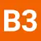 B3 als weiße Zeichen in orange gefülltem Quadrat