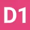 D1 als weiße Zeichen in rosa gefülltem Quadrat