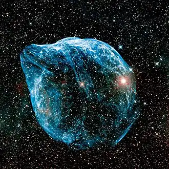 WR 6 bzw. EZ Canis Majoris mit dem umgebenden Nebel Sh2-308