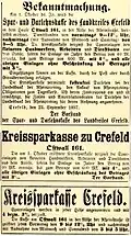 Bekanntmachung der Gründung der Spar- und Darlehnskasse des Landkreises