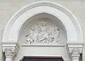 Detail des Eingangsportal der Kirche
