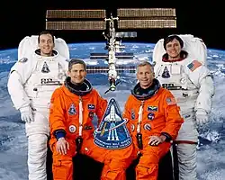 v. l. n. r. Vorne: Paul Lockhart, Kenneth Cockrell; Hinten: Philippe Perrin, Franklin Chang-Diaz
