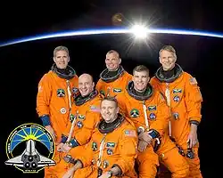 v.&nbsp;l.&nbsp;n.&nbsp;r. Vorne: Garrett Reisman, Ken Ham, Steve Bowen; Hinten: Michael Good, Tony Antonelli, Piers Sellers