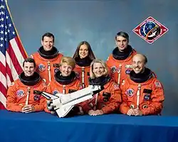 v.&nbsp;l.&nbsp;n.&nbsp;r. Drew Gaffney, Bryan O’Connor, Millie Hughes-Fulford, Tamara Jernigan, Rhea Seddon, Sidney Gutierrez, James Bagian