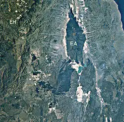 Vulkan Erta Ale (EA), aufgenommen aus einem Space Shuttle