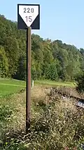 Das folgende Teilstück bei Okroglo Richtung Kranj hat ein Gefälle von 15 ‰.